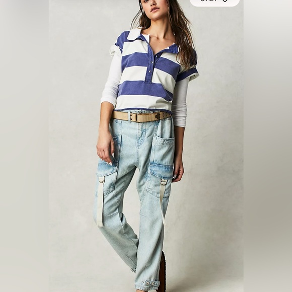 We The Free Jeans Free People Hazel Pull On Drop Waist Jeans Cargo